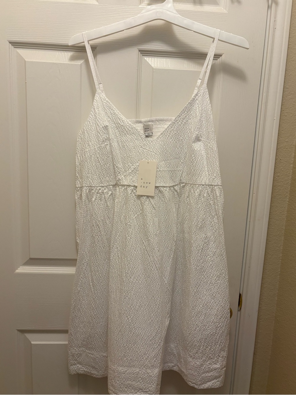a new day White Textured Spaghetti-Strap Dress